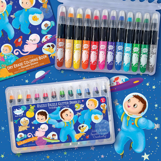 Razzle Dazzle Glitter Doodle Gel Crayons - Space Adventure Toys The Piggy Story   