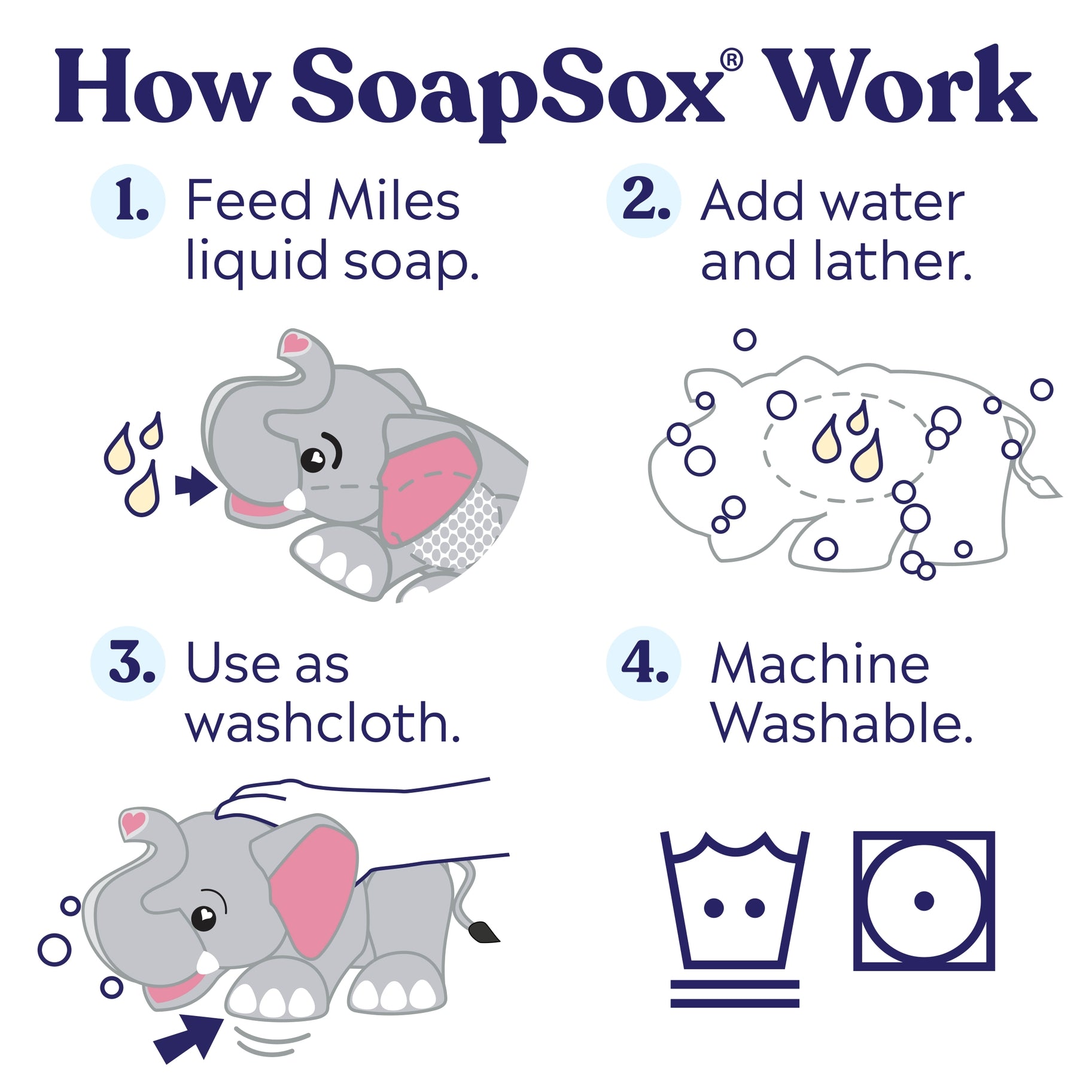 Miles the Elephant Bath Soap Sox   