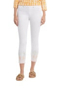 Audrey Pull On Crop Jegging with Sunbleached Hem - White Women's Clothing Tribal   