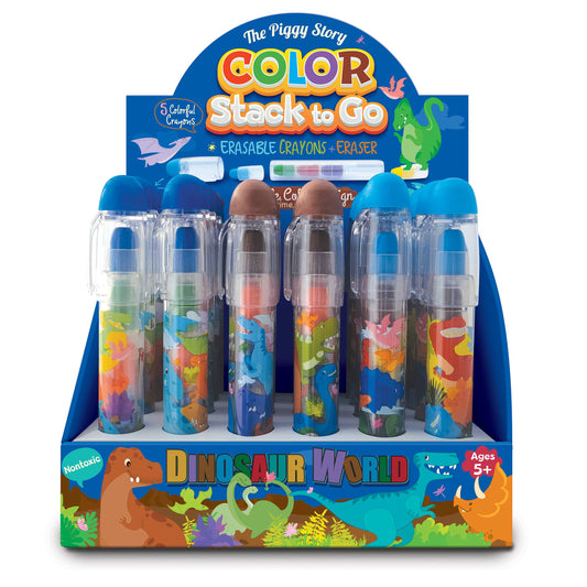 Color Stack to Go Erasable Crayons- Dinosaur World Toys The Piggy Story   