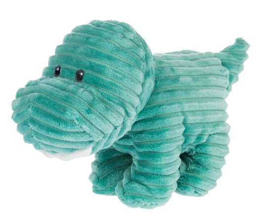 8" Rumples Dino with Rattle - Turquoise Plush Baby Ganz   