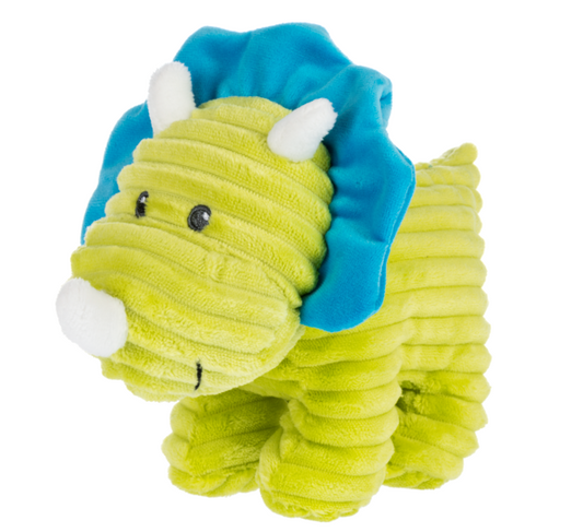 8" Rumples Dino with Rattle - Green Plush Baby Ganz   