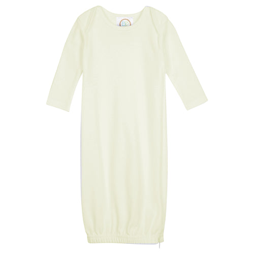 Unisex Long Sleeve Infant Gown - Ivory Baby Sleepwear Blanks Boutique   