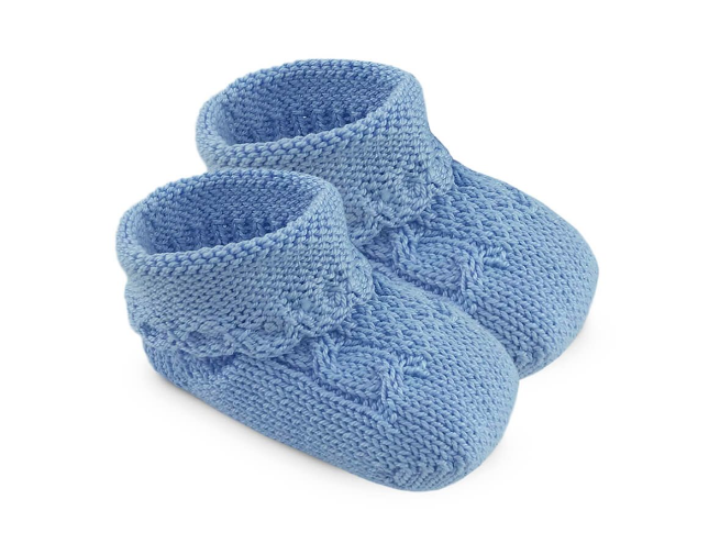 Cable Bootie Kids Socks + Tights Jefferies Socks Blue Newborn 
