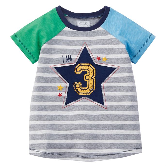 Boy Birthday Shirt Clothing Mudpie Three  
