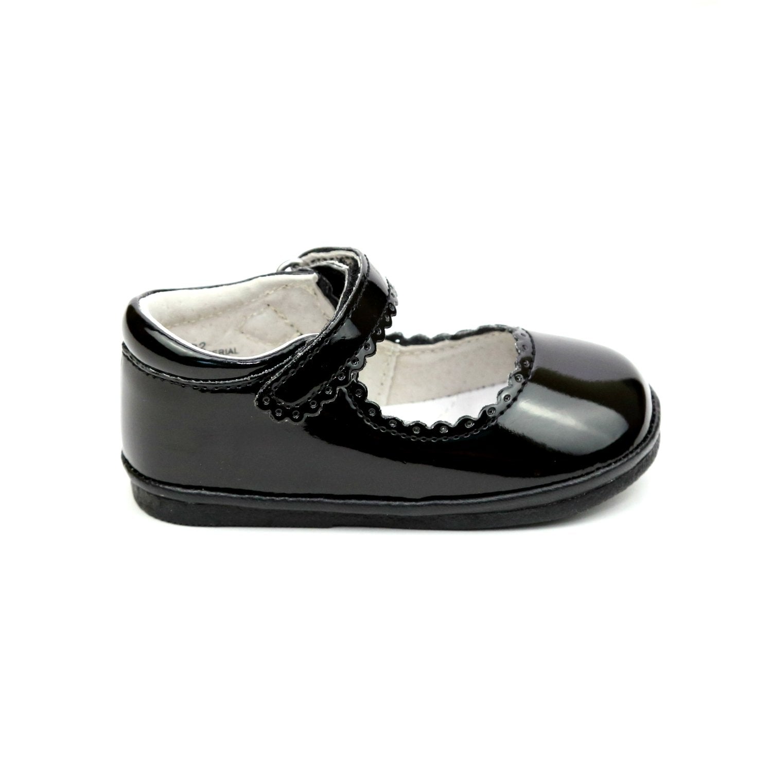 Cara Scalloped Mary Jane - Patent Black Shoes L'Amour   