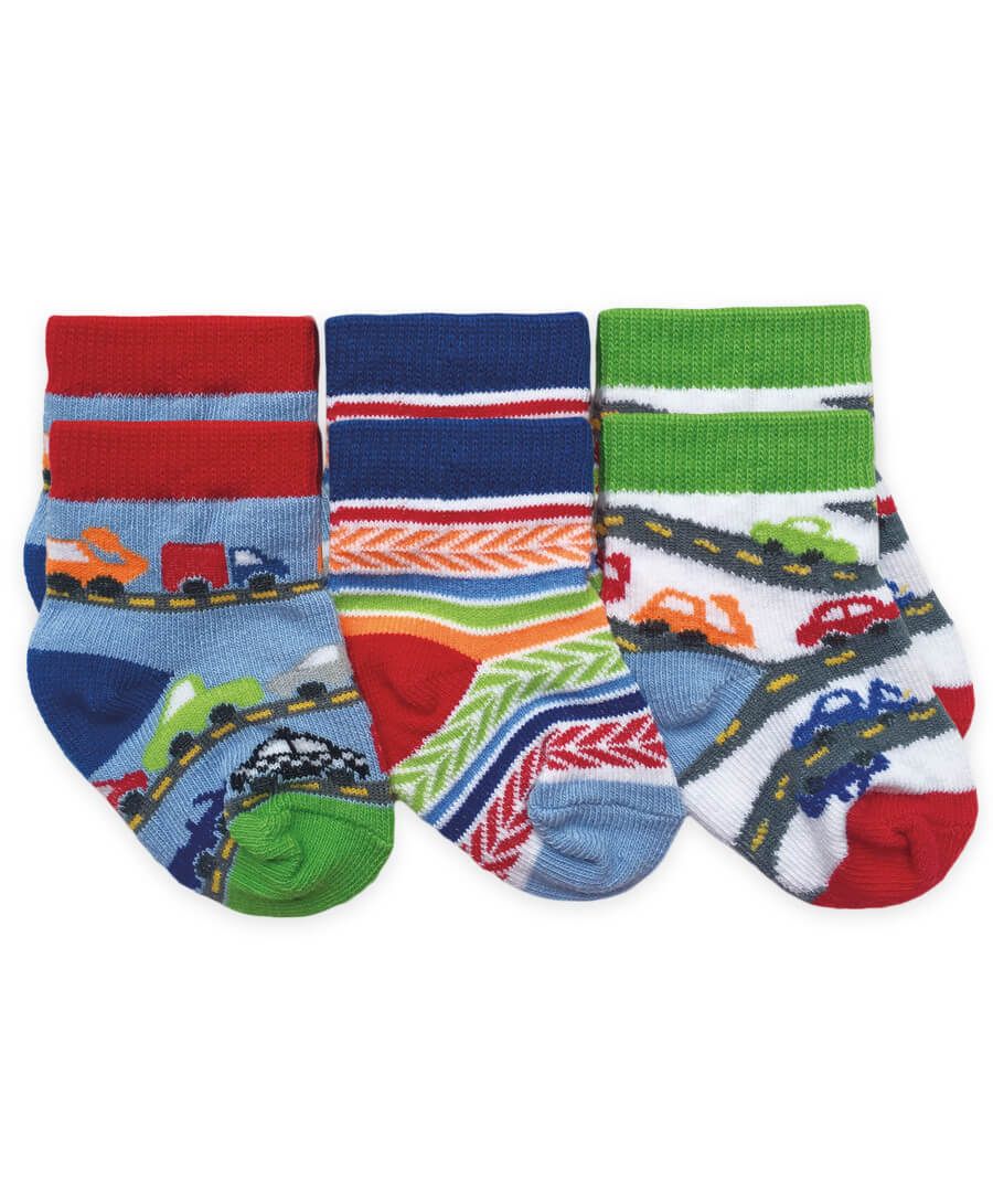 Colorful Car Vehicles Crew Ankle Socks 3 Pack Accessories Jefferies Socks   