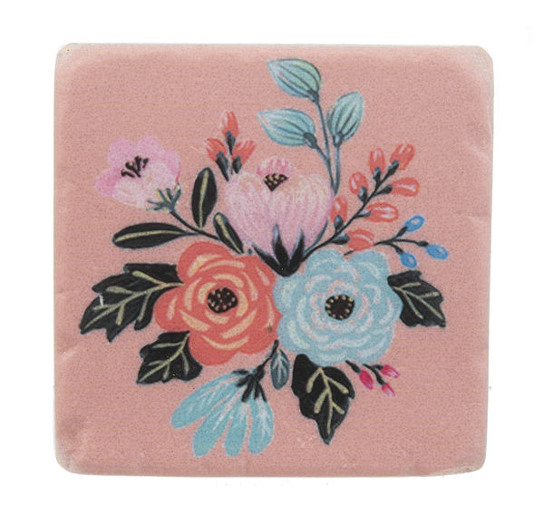 Boho Flower Coaster - Single Gifts Midwest-CBK Pink  