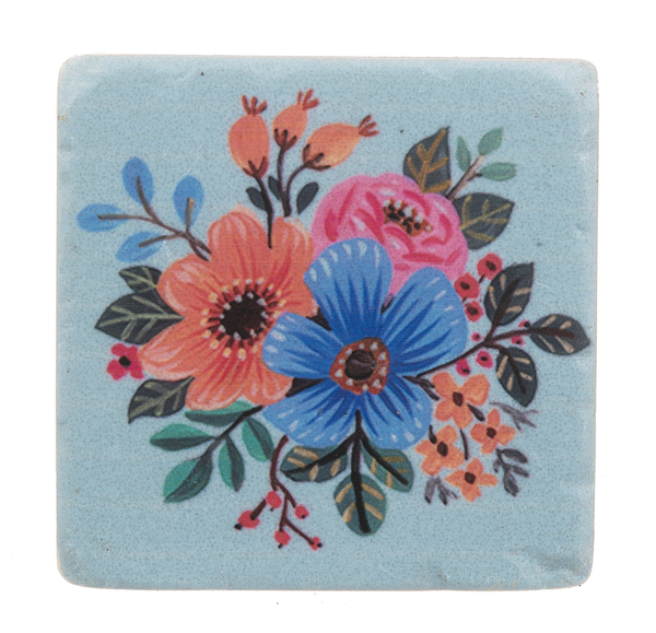 Boho Flower Coaster - Single Gifts Midwest-CBK Blue  