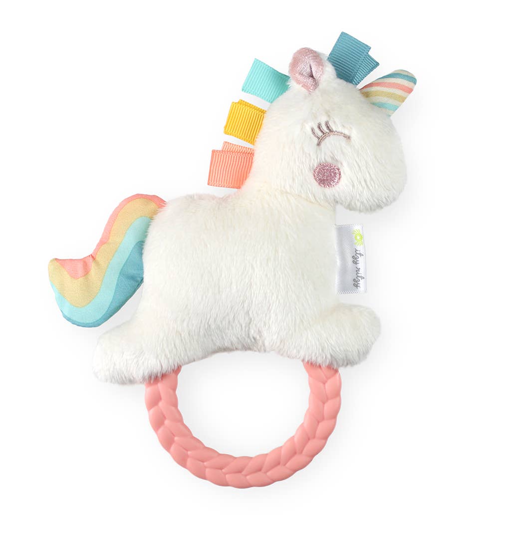 Unicorn Ritzy Rattle Pal™ Plush Rattle Pal with Teether Baby Accessories Itzy Ritzy   
