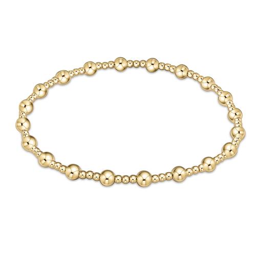 Classic Sincerity Pattern 4mm Bead Bracelet - Gold Women's Jewelry enewton   