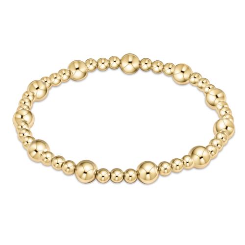 Classic Sincerity Pattern 6mm Bead Bracelet - Gold Women's Jewelry enewton   