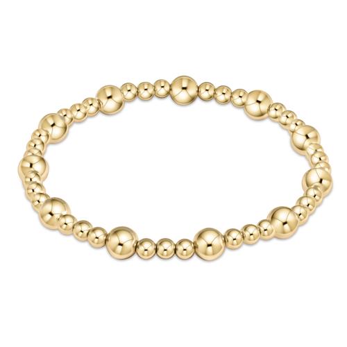 Classic Sincerity Pattern 6mm Bead Bracelet - Gold Bracelets enewton   