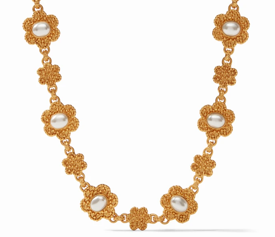 Colette Statement Necklace Gold Pearl Women's Jewelry Julie Vos   