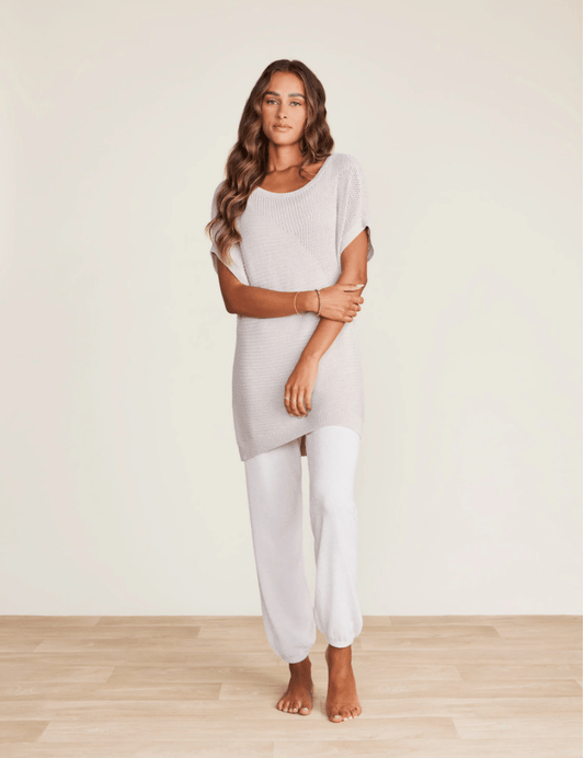 CozyChic Ultra Lite Mixed Stitch Dolman Pullover - Stone Lounge Barefoot Dreams