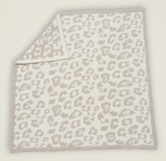 CozyChic Barefoot in the Wild Baby Blanket - Stone/Cream Baby Accessories Barefoot Dreams   