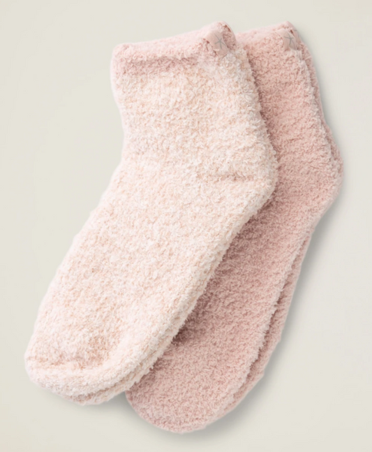 CozyChic 2 Pair Tennis Sock Set - Dusty Rose Multi Home Decor Barefoot Dreams   