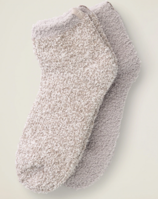 CozyChic 2 Pair Tennis Sock Set - OysterMulti Home Decor Barefoot Dreams   