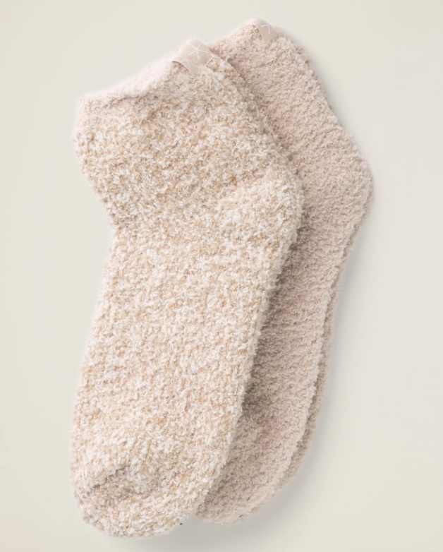 CozyChic 2 Pair Tennis Sock Set - Stone Multi Home Decor Barefoot Dreams   