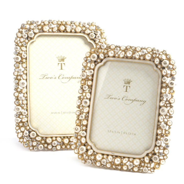Crystal and Pearls Photo Frame Gifts Two's Company   
