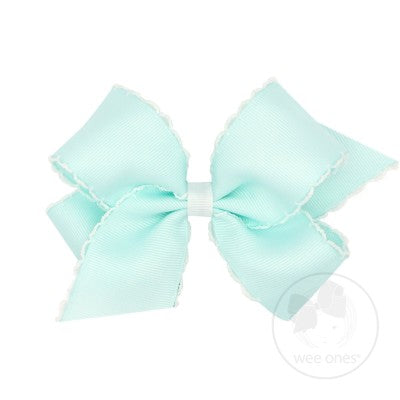 Medium Moonstitch Basic Bow - Crystalline with White Kids Hair Accessories Wee Ones   