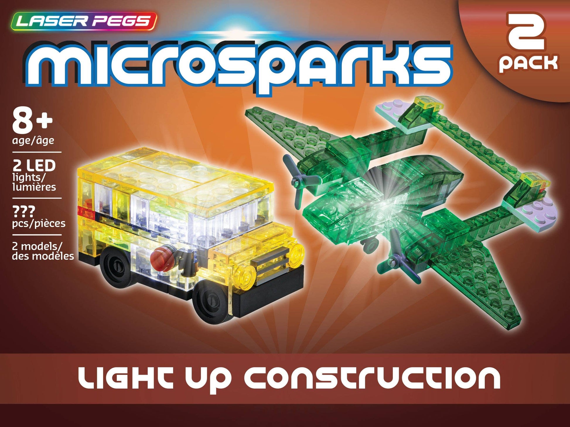 Laser Pegs - MicroSparks Vehicle 2-Pack (Series 6) Toys Laser Pegs   