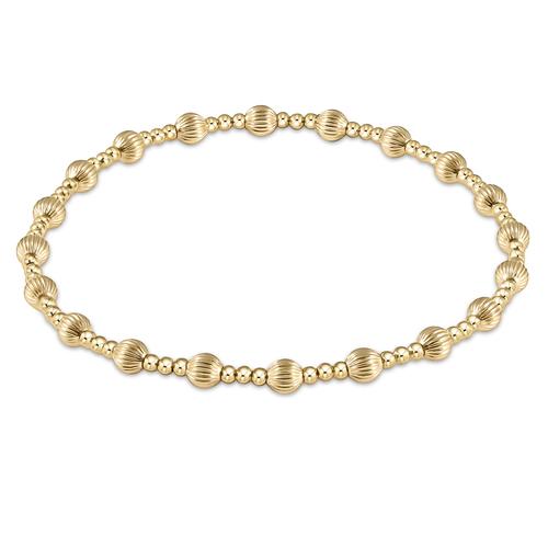 Dignity Sincerity Pattern 4mm Bead Bracelet - Gold Bracelets enewton   