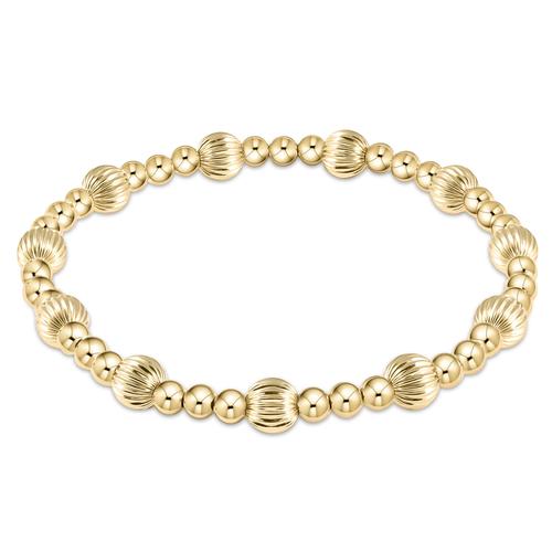 Dignity Sincerity Pattern 6mm Bead Bracelet - Gold Bracelets enewton   