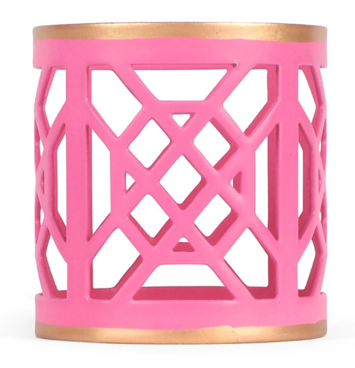 Pink & White Don't Fret Napkin Ring (4 pack) Home Decor Jayes Studio   
