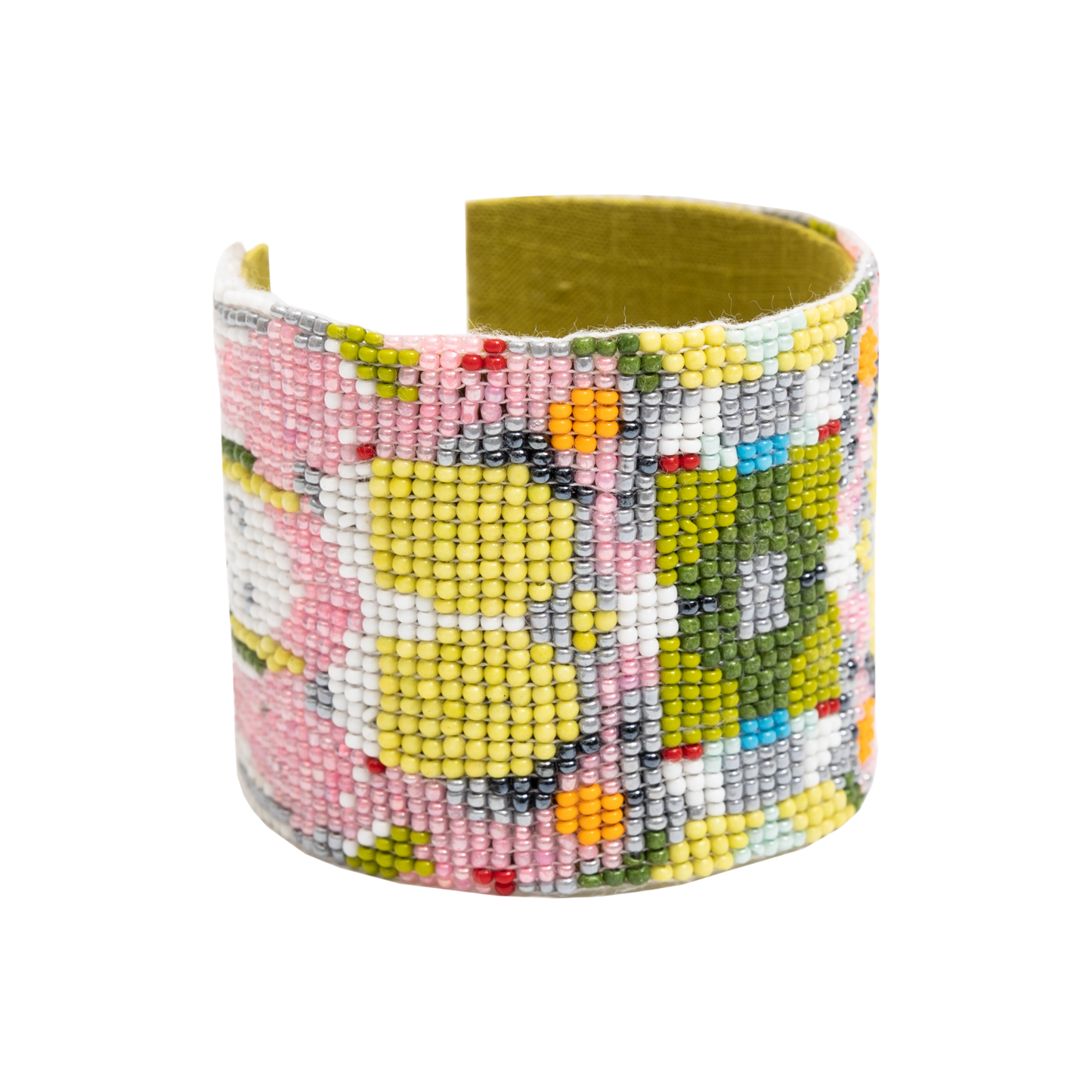Poppy Pink Beaded Cuff Bracelet Women's Jewelry Laura Park Designs   