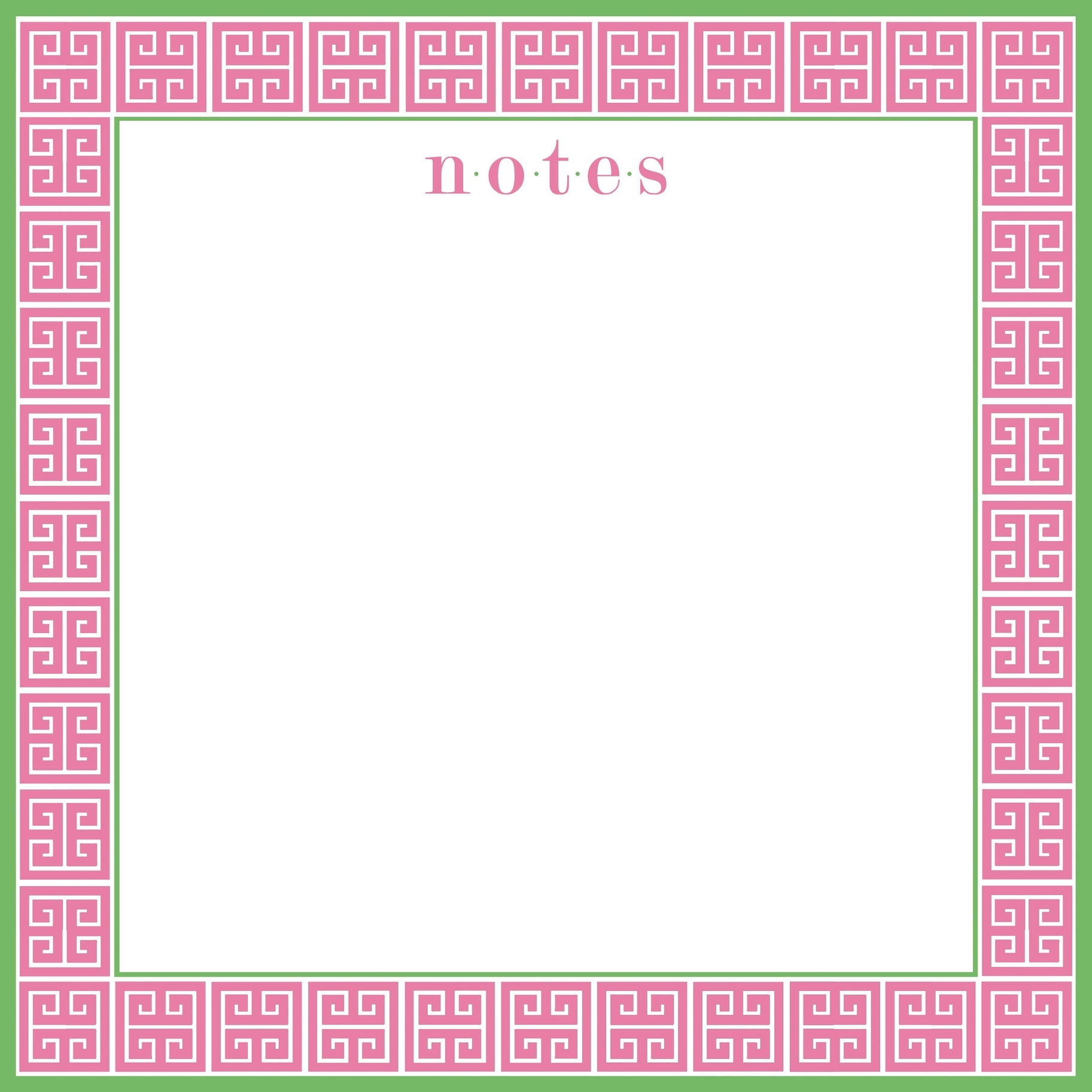 Hot Pink Greek Key Slab Notes Gifts WH Hostess   