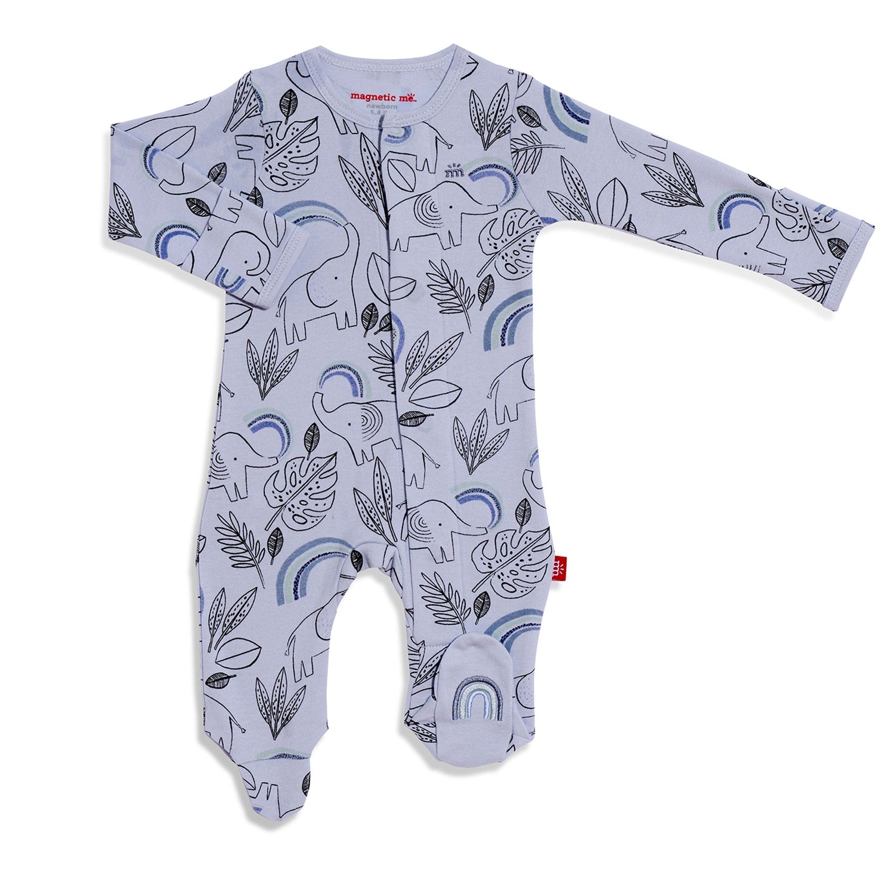 Ellie Go Lucky Blue Organic Cotton Footie Clothing Magnetic Me   