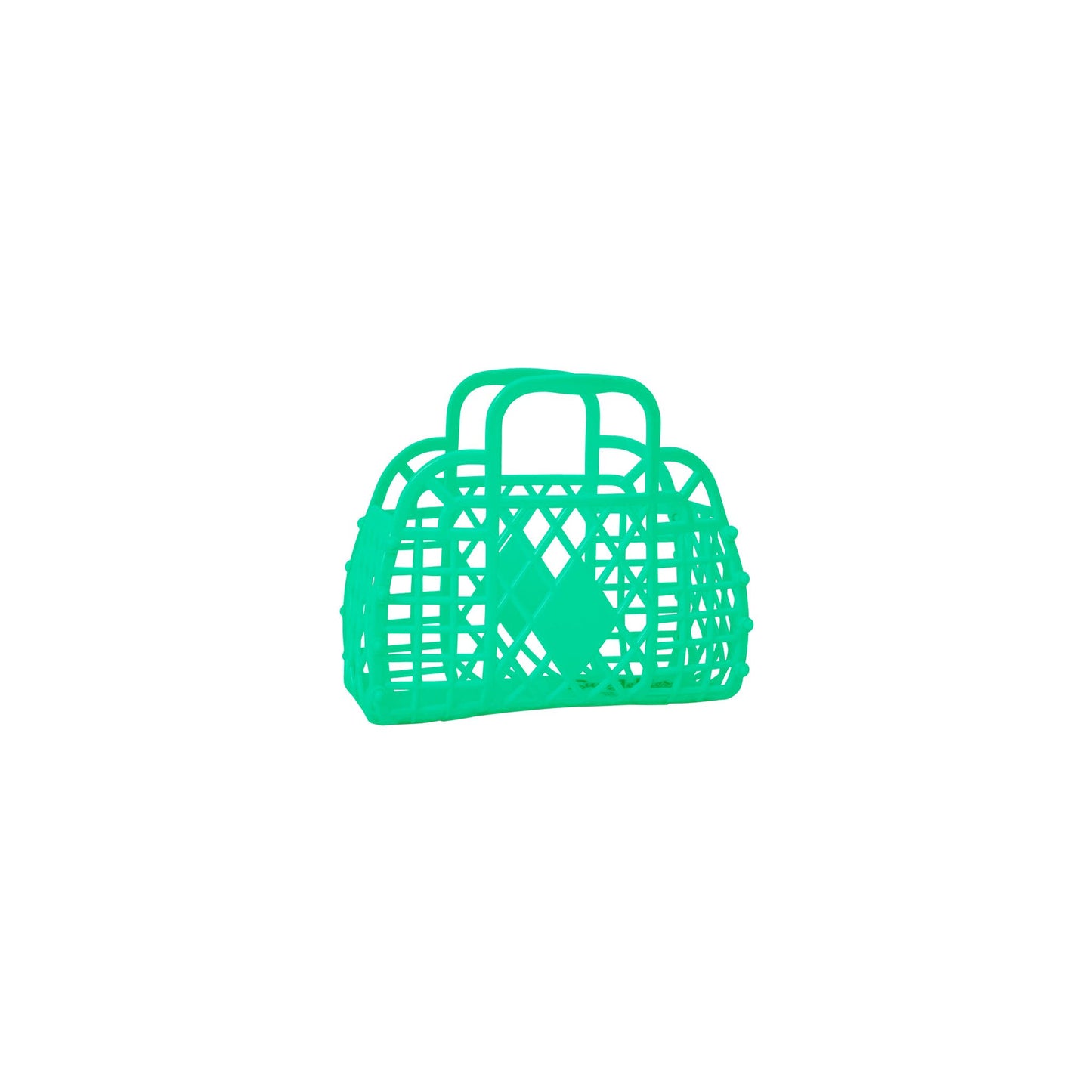 Green Retro Basket Jelly Bag - Mini Purses + Totes Sun Jellies   