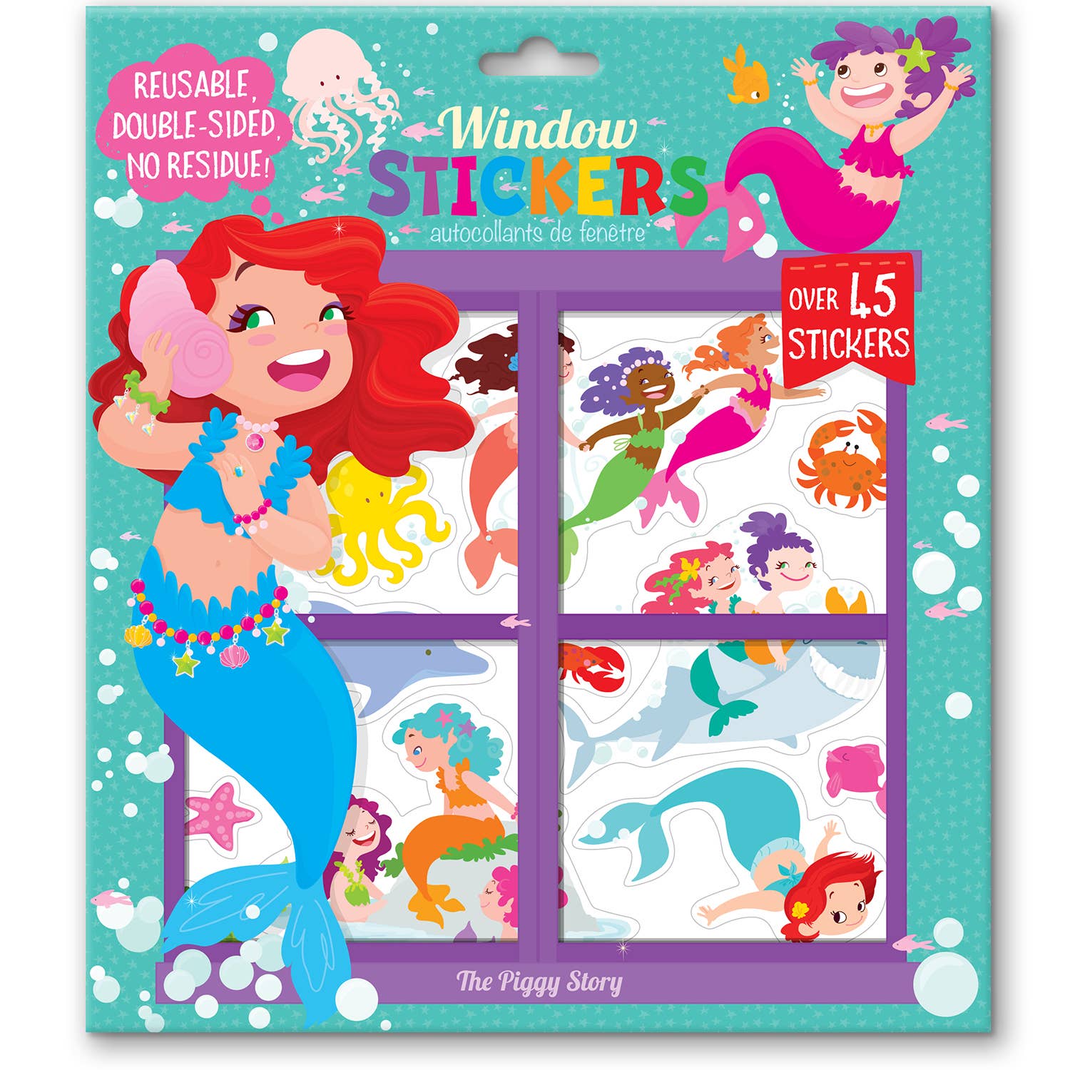 Window Stickers - Magical Mermaids Toys The Piggy Story   