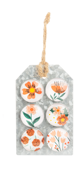 Orange Flower Magnet (6 pc. set) Home Decor Midwest-CBK   