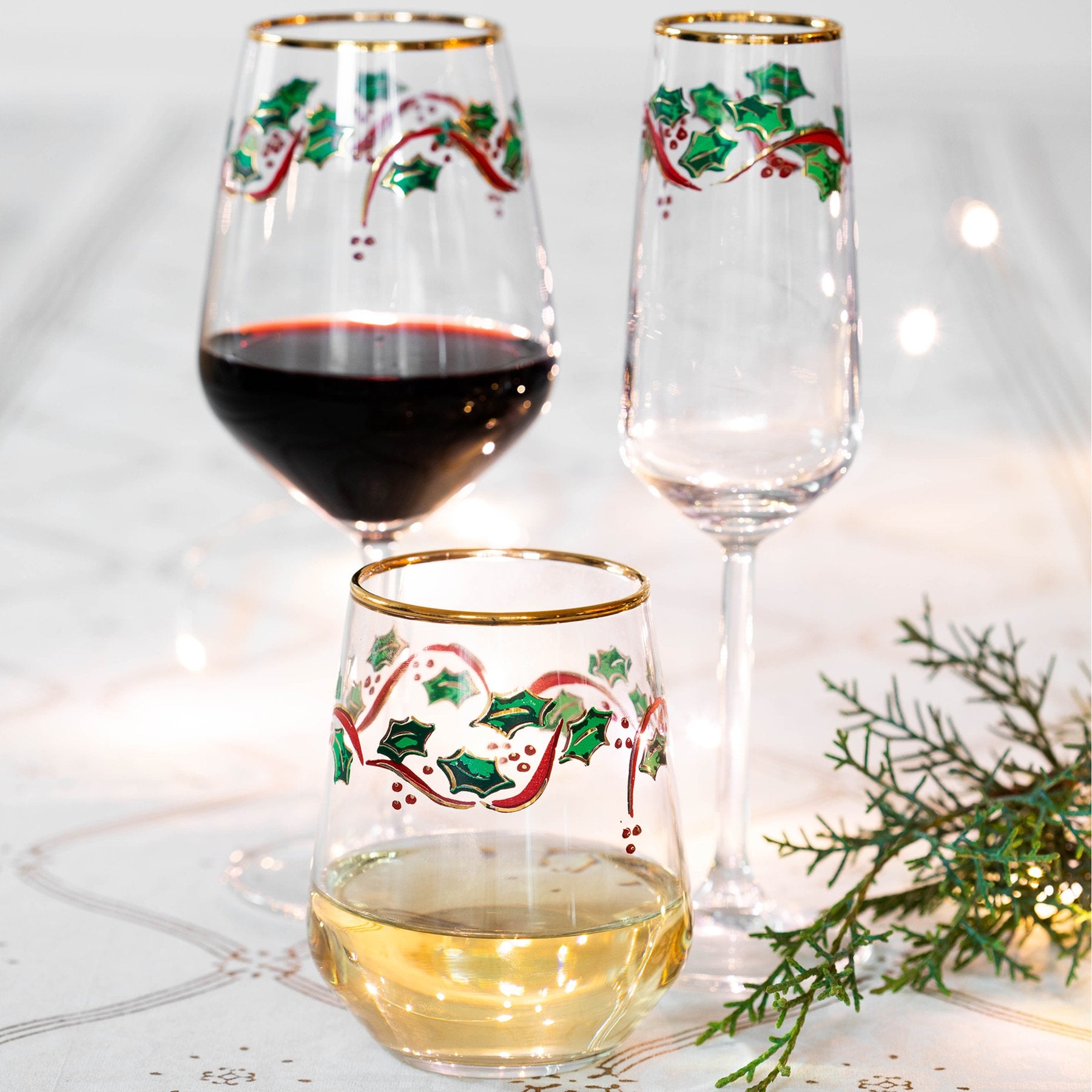 Holly Stemless Wine Glass Home Decor Vietri   