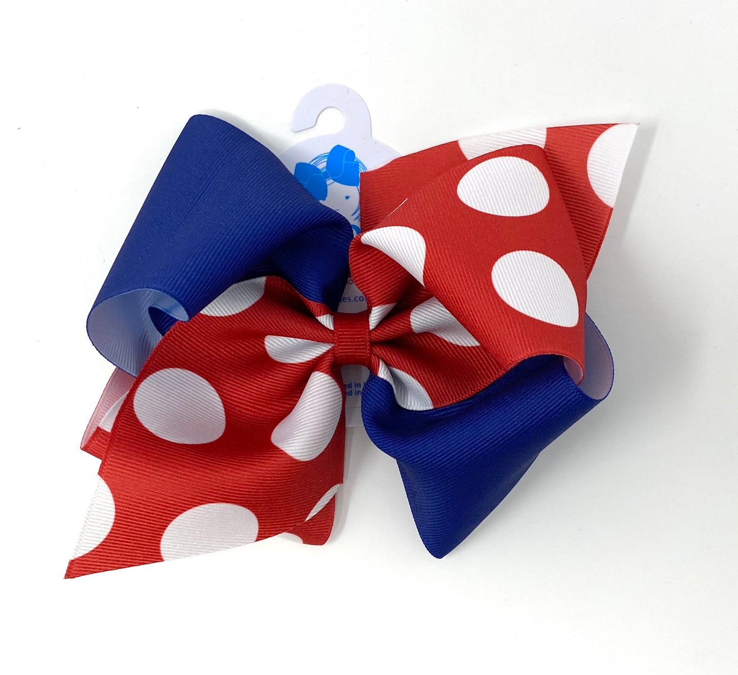 Wide King Two-Tone Dot Print Bow Accessories Wee Ones Red and Royal  