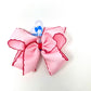 King Moonstitch Basic Bow Kids Hair Accessories Wee Ones Pearl Pink with Shocking Pink  