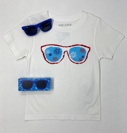 SS White Sunglasses T-Shirt Clothing Mustard & Ketchup   