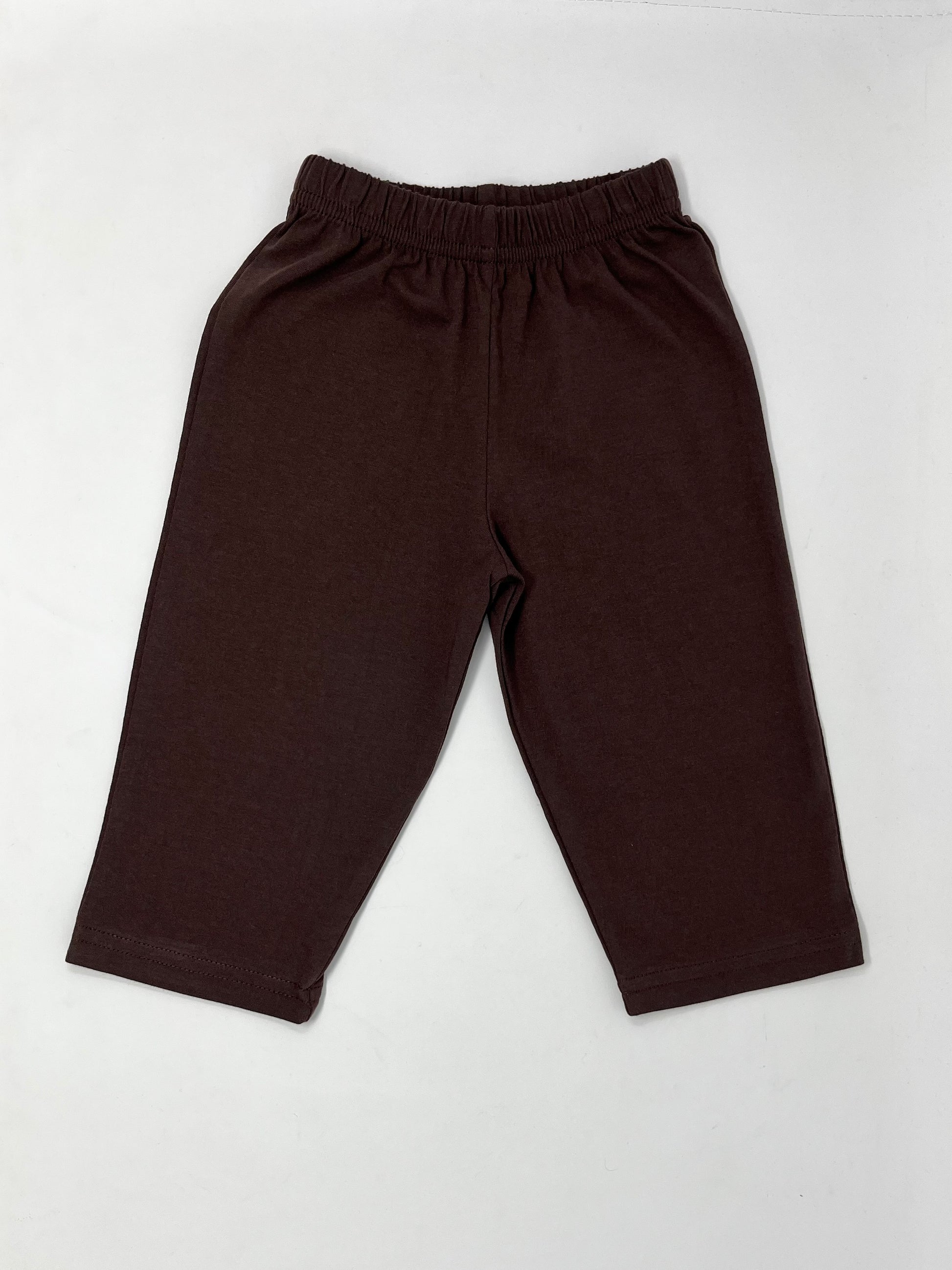 Jersey Solid Straight Pants - Chocolate Clothing Luigi   