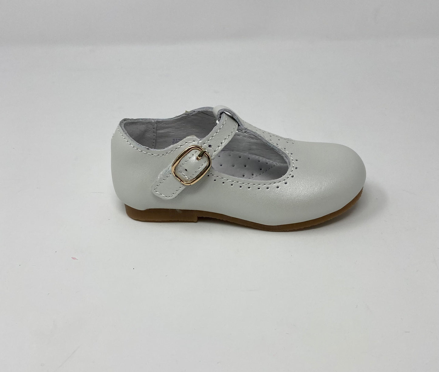 Eleanor T-Strap Flat - Pearl Girls Shoes L'Amour   