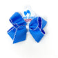 Medium Moonstitch Basic Bow Kids Hair Accessories Wee Ones Capri Blue with White  