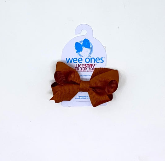 Mini Grosgrain Bow - Burnt Orange Kids Hair Accessories Wee Ones   