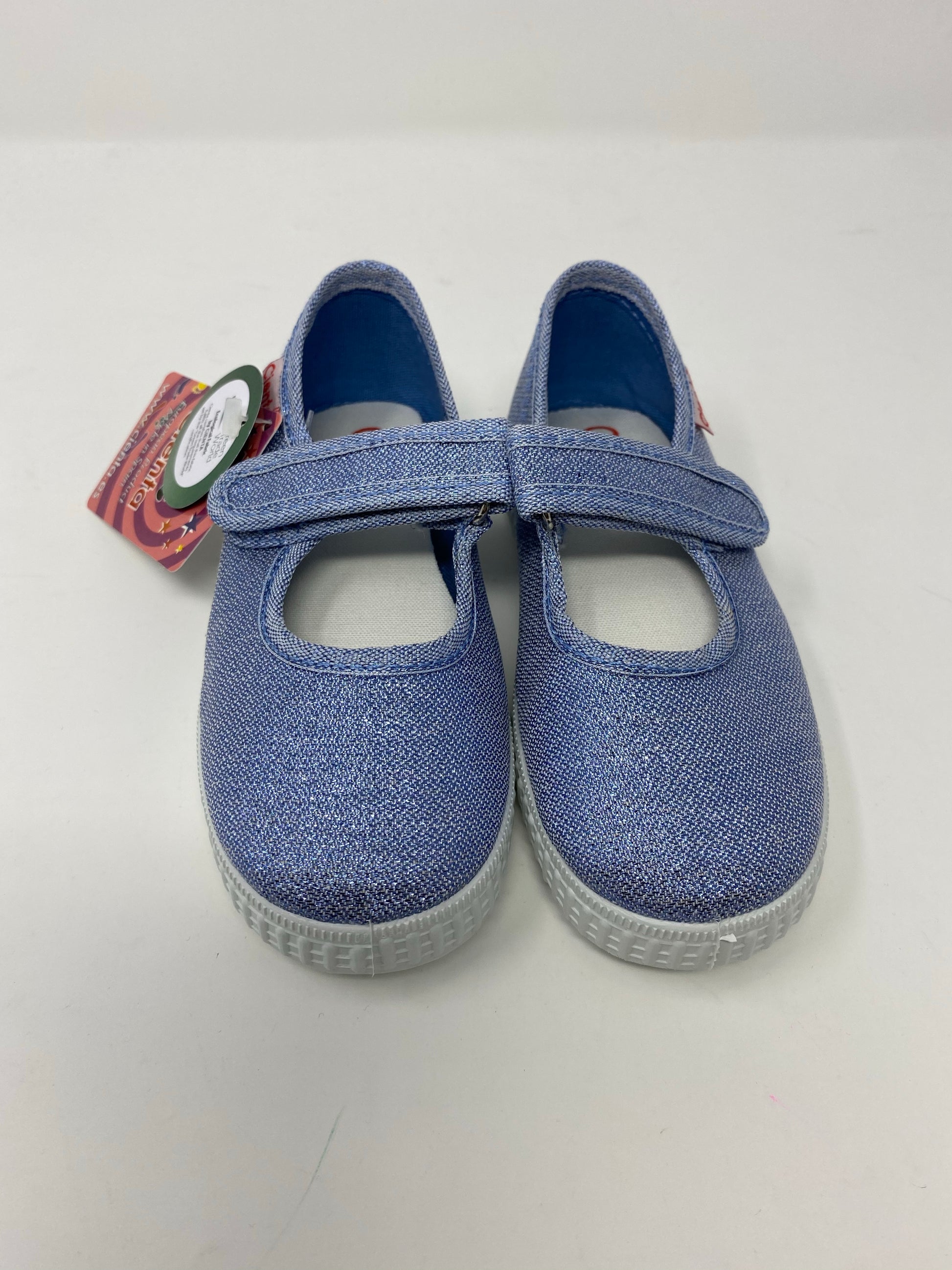 Girl Mary Jane - Blue Sparkle Shoes Cienta   
