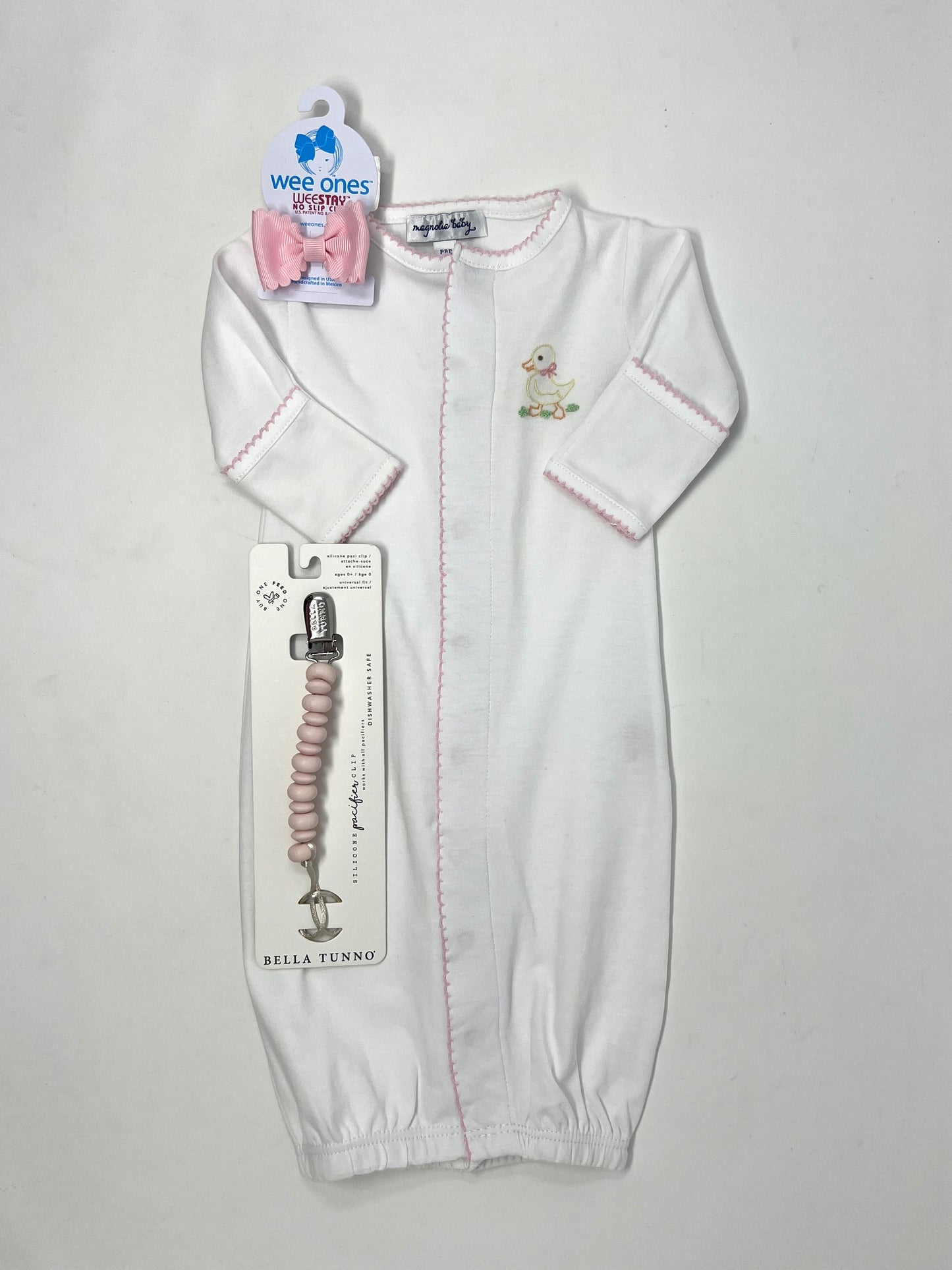Little Quacker Embroidered Converter - Light Pink Baby Sleepwear Magnolia Baby   