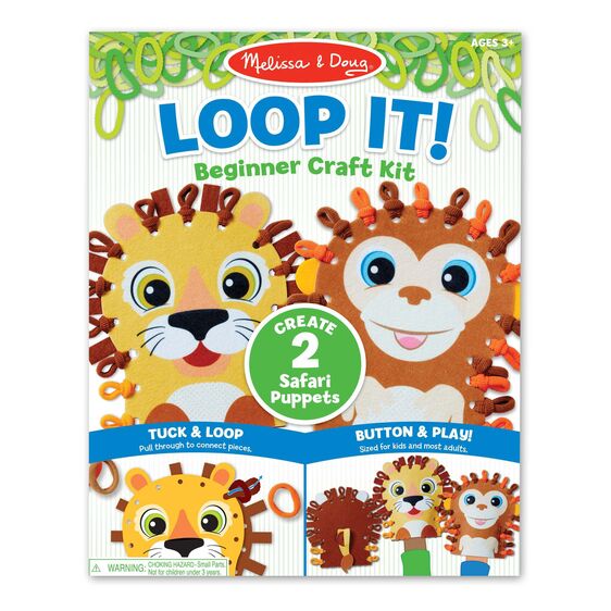 Loop It! Beginner Craft Kit - Safari Puppets Gifts Melissa & Doug   