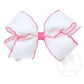Medium Moonstitch Basic Bow Accessories Wee Ones White with Hot Pink  