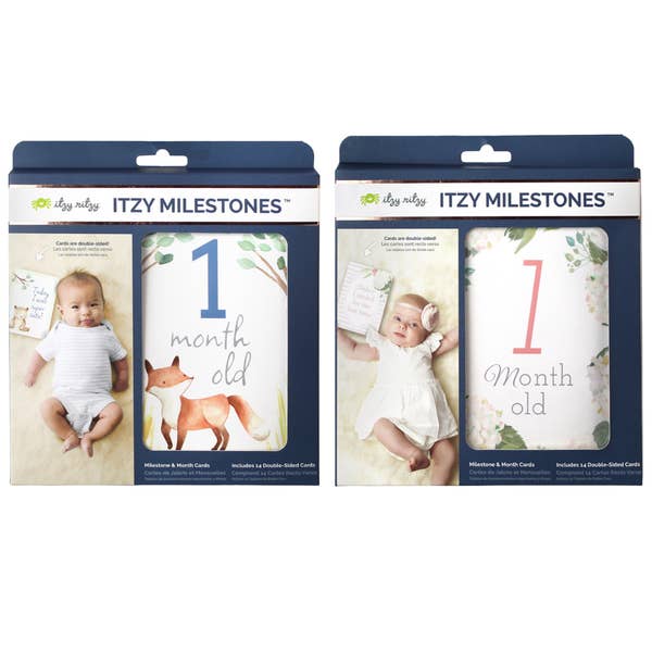 Itzy Moments Double Sided Milestone Cards - Floral Gifts Itzy Ritzy   