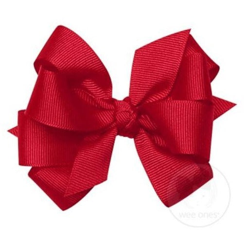 Double Mini Bow w/ Knot Wrap Kids Hair Accessories Wee Ones red  