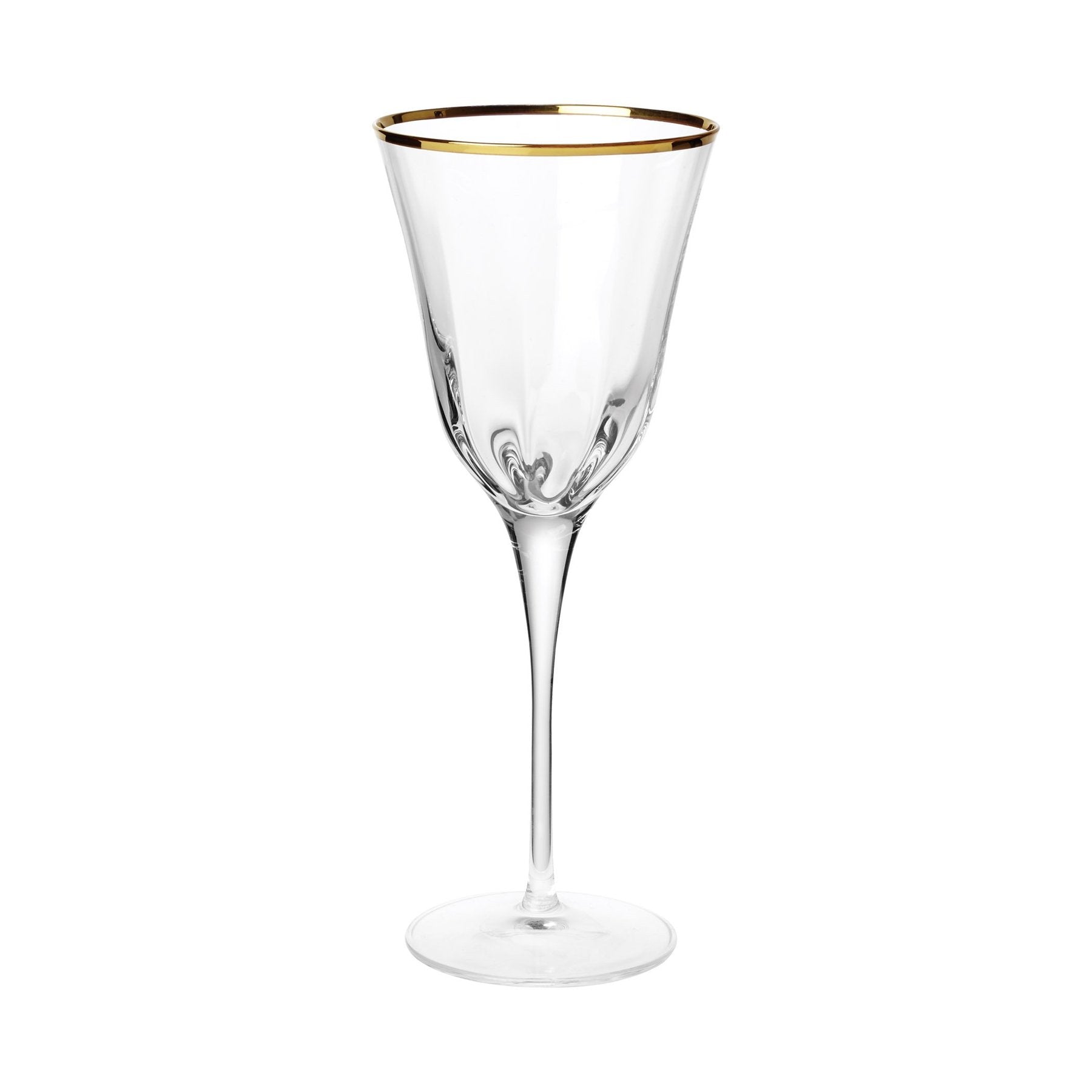 Optical Gold Wine Glass Home Decor Vietri   